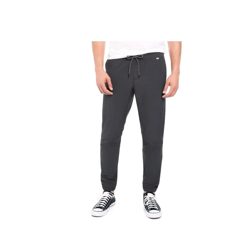 Hurley Tech Twill Jogger Track Pants Gray Men's Drawstring Elastic Waist XXL